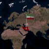 فوتیج نقشه ایران و جهان به همراه پرچم ایران