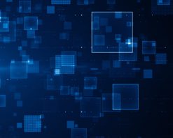 کسب و کار، شرکت، ذرات انتزاعی، فناوری دیجیتال، هوش مصنوعی، ارائه تمیز، پخش، حلقه، پس زمینه، ویدئوی استوک