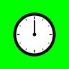 انیمیشن ساعت با آیکون ساده روی پس‌زمینه سبز. ساعت در حال شمارش معکوس ۲۴ ساعته. انیمیشن ساعت با فلش‌های متحرک با وضوح 4K، ویدیوی استوک