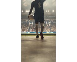 فوتیج استوری ورود بازیکن فوتیبال به زمین چمن