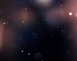 یک گرد و غبار کوچک پری، برف در حال پرواز بر روی یک پس زمینه تار تیره و رنگارنگ