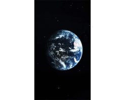 چرخش سیاره زمین در اعماق فضا، نمای زیبا از قاره‌ها و شهرهای شبانه. انیمیشن حلقه‌ای بی‌نقص. ویدیوی عمودی با کیفیت