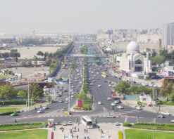 ویدیوی استوک 4K از نمای هوایی زیبا از بزرگراه لشکری در تهران، ایران