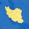نقشه ایران با رنگ‌های آبی و زرد و با کیفیت 4K