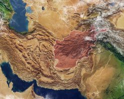 نقشه افغانستان و مرزها، نقشه فیزیکی خاورمیانه، شبه جزیره عربستان، نقشه با برجستگی‌ها و کوه‌ها، ویدیوی استوک با کیفیت 4K