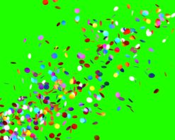 انفجارهای پاپر مهمانی کنفتی روی زمینه سبز