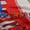 mrmiix.com_Flags of the USA and Iran stock photo