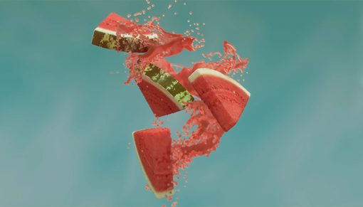 mrmiix.com_Watermelon slices in juice splash stock video