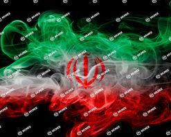 عکس پس زمینه رنگ آمیزی شده با پرچم ایران با تصویری از موشک