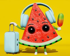 mrmiix.com_Watermelon traveler in earphones