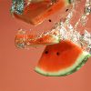 mrmiix.com_Watermelon slices fall under the water