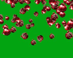 mrmiix.com_Pomegranate Fruit Falling Slowly In A Green Screen
