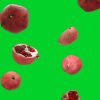 mrmiix.com_Pomegranate Fruit Falling Slowly In A Green Screen