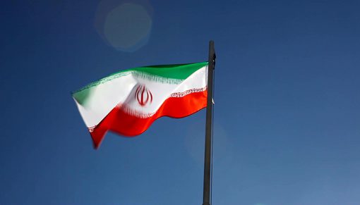 mrmiix.com_National flag of Iran on a flagpole
