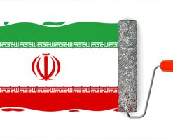 mrmiix.com_One paint roller is painting the flag of Iran